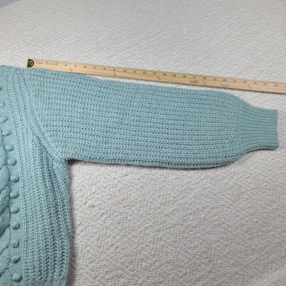 Evolution Balloon sleeve Chunky soft knit Fisherman sweater Pastel BlueSZ XXL - Picture 5 of 7